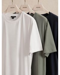 Reiss - Sage Bless 3 Pack Cotton Crew-Neck Tailored-Fit T-Shirts 3-Pack - Lyst