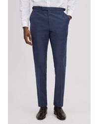 Reiss - Harrison - Bright Blue Slim Fit Wool Adjuster Trousers - Lyst