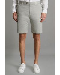 Reiss - Wicket - Soft Sage Wicket Modern Fit Cotton Blend Chino Shorts, 34 - Lyst