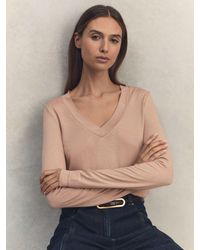 Reiss - Brady Neck Top Knitted - Lyst