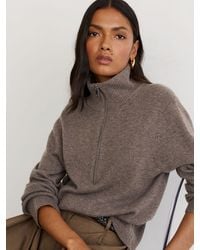 Reiss - Wool-Cashmere Half-Zip Jumper - Lyst