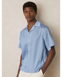 Reiss - Geometric Wave Print Cuban Shirt - Lyst