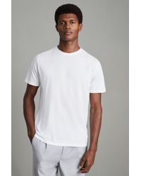 Reiss - Bless - White Cotton Crew Neck T-shirt, L - Lyst