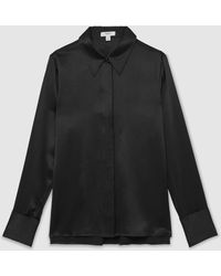 Reiss - Ameira Silk-Satin Concealed-Placket Shirt - Lyst