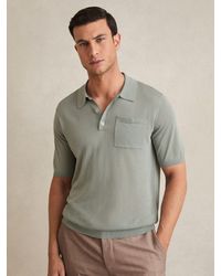 Reiss - Patch Pocket Knit Polo Shirt - Lyst
