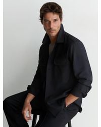 Reiss - Peshi Twin-Pocket Button-Through Overshirt - Lyst