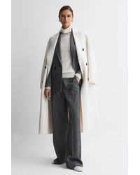 Reiss - Luella - Grey Wide Leg Textured Suit Trousers - Lyst