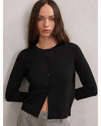 Reiss - Lightweight Cropped Cardigan - Lyst