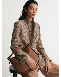Reiss - Wool Houndstooth-Check Double-Breasted Blazer - Lyst