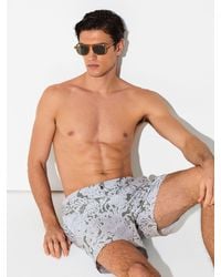 Reiss - Fallow - Sage Green Paisley-print Side-adjuster Swim Shorts, Xxl - Lyst