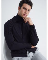 Reiss - Merino Wool Button-Through Cardigan - Lyst