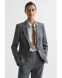 Reiss - Layton - Grey Tailored Fit Wool Blend Single Breasted Suit Blazer - Lyst