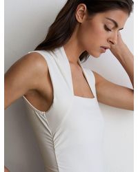 Reiss - Square-Neck Ruched Sleeveless Top - Lyst