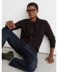 Reiss - Wool Stitch-Detail Button Cardigan - Lyst