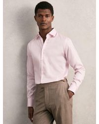Reiss - Reg - Pink Remote Reg Cotton Satin Cutaway Collar Shirt, Us 17 - Lyst
