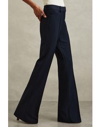 Reiss - Gabi - Navy Petite Flared Suit Trousers - Lyst