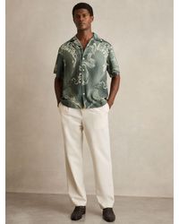 Reiss - Print Cuban-Collar Shirt - Lyst