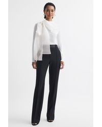 Reiss - Mabel - White Long Sleeve Bow T-shirt - Lyst