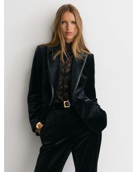 Reiss - Velvet Satin-Trim Single-Breasted Suit Blazer - Lyst