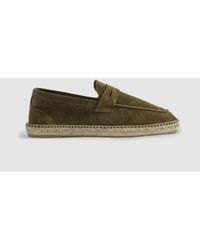 Reiss - Cannes - Olive Suede Espadrilles - Lyst
