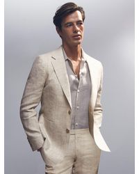 Reiss - Linen-Cotton Single-Breasted Suit Blazer Slim-Fit - Lyst