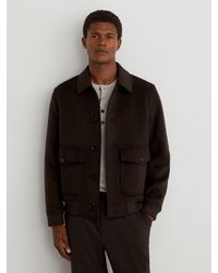 Reiss - Wool-Blend Flap-Pocket Bomber Jacket - Lyst