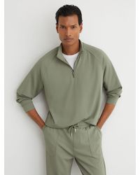 Reiss - R-Flex Stretch-Twill Half-Zip Sweatshirt - Lyst