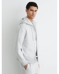 Reiss - Cotton-Blend Heavyweight Zip Hoodie - Lyst