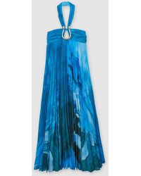 Acler Hollinshill Pleated Sleeveless Maxi Dress in Blue | Lyst