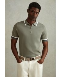 Reiss - Chelsea - Sage Half-zip Polo Shirt, S - Lyst