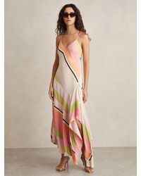 Reiss - Striped Handkerchief Maxi Dress - Lyst