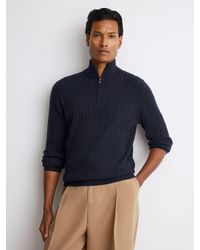 Reiss - Cashmere Cable-Knit Half-Zip Jumper - Lyst