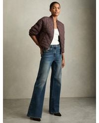 Reiss - Quilted Zip-Through Bomber Jacket - Lyst