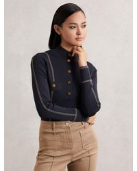 Reiss - Contrast-Stitch Knit Top - Lyst