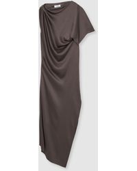Reiss Eloise Drape Layered Asymmetric Satin Dress in Green | Lyst Reiss Eloise Drape Layered Asymmetric Satin Dress in Green | Lyst