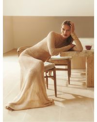 Reiss - Lace Knit Ruched Maxi Dress - Lyst