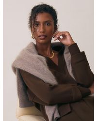 Reiss - Bernie - Chocolate Relaxed Open-collar Jumper, M - Lyst