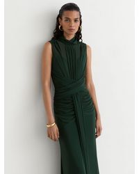 Reiss - Sheer Ruched Sleeveless Maxi Dress - Lyst