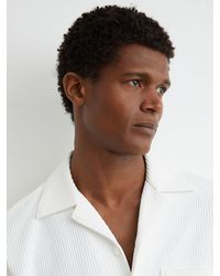 Reiss - Odessa - White Ribbed Cuban-collar Shirt, Medium - Lyst