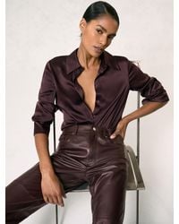Reiss - Leather Slim-Leg Trousers - Lyst
