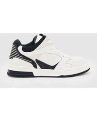 Reiss - Bonded-Leather Mid-Top Skater Trainers - Lyst