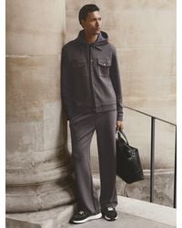 Reiss - Rivo - Charcoal Grey Sueded Interlock Jersey Relaxed-fit Joggers, Xs Reg - Lyst