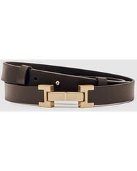 Reiss - Leather Square Hinge Belt - Lyst