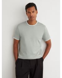 Reiss - Air-Water Cotton Tipped Tailored-Fit T-Shirt - Lyst