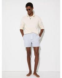 Reiss - Bay - Soft Blue/white Seersucker Stripe Swim Shorts, M - Lyst
