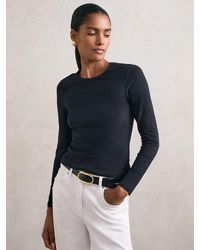 Reiss - Cotton Crew-Neck Long-Sleeve T-Shirt With Stretch - Lyst
