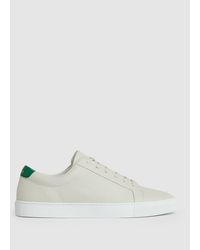 Reiss - Luca Tumbled-Leather Low-Top Trainers - Lyst