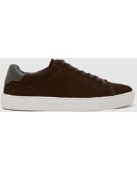Reiss - Finley Leather Low-Top Trainers - Lyst