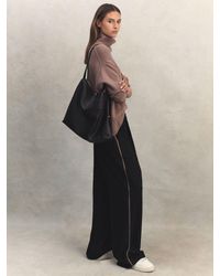 Reiss - Elasticated Side Stripe Wide Leg Trousers - Lyst
