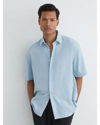 Reiss - Lyocell-Linen Short-Sleeve Shirt - Lyst
